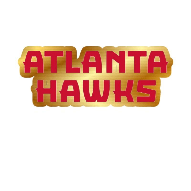Atlanta Hawks - Name - Gold Chrome Vinyl Sticker - Custom Size