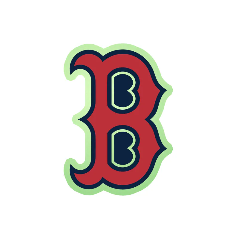 Boston Red Sox - Red And Blue B - Glow in the Dark Vinyl Sticker - Custom Size