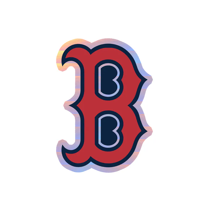 Boston Red Sox - Red And Blue B - Holographic Vinyl Sticker - Custom Size