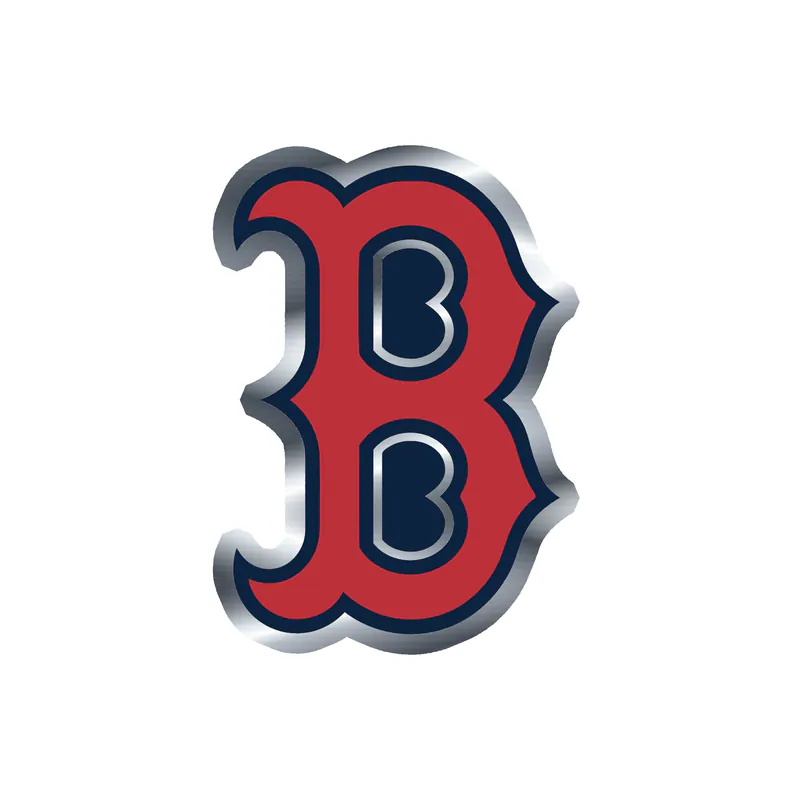 Boston Red Sox - Red And Blue B - Silver Chrome Vinyl Sticker - Custom Size