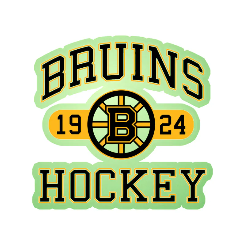 Boston Bruins - Bruins Hockey 1924 - Glow in the Dark Vinyl Sticker - Custom Size