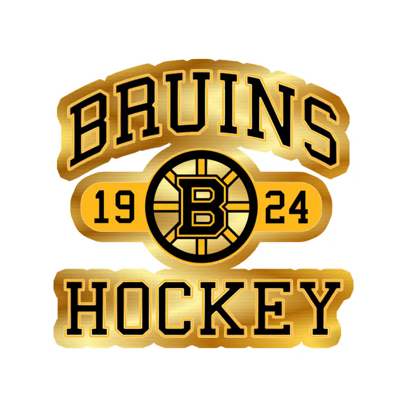 Boston Bruins - Bruins Hockey 1924 - Gold Chrome Vinyl Sticker - Custom Size