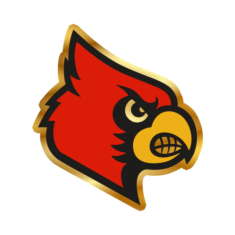 University of Louisville - Cardinal Head - Gold Chrome Vinyl Decal - Custom Size