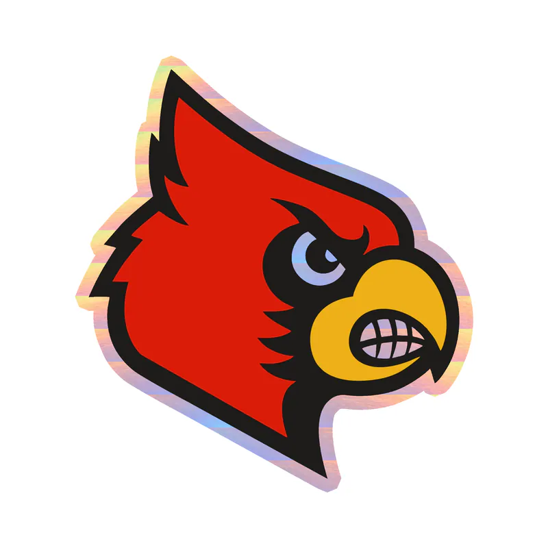 University of Louisville - Cardinal Head - Holographic Vinyl Decal - Custom Size