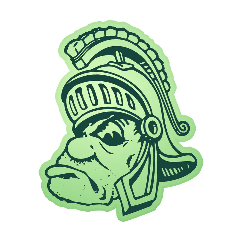 Michigan State Spartans- Sparty - Glow in the Dark Vinyl Decal - Custom Size