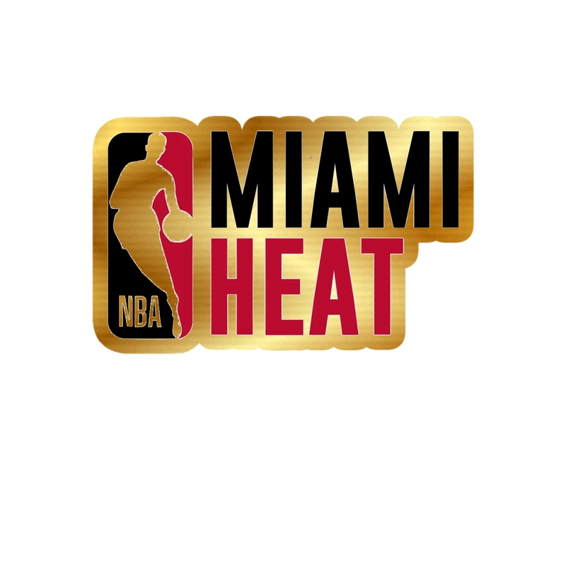 Miami Heat - Image 7 - Gold Chrome Vinyl Sticker - Custom Size