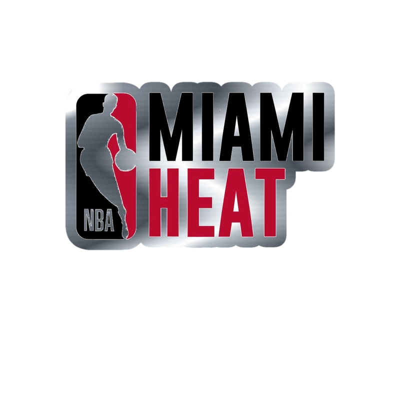 Miami Heat - Image 7 - Silver Chrome Vinyl Sticker - Custom Size
