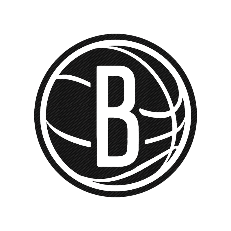 Brooklyn Nets - Basketball Hoop With Nets- Basketball With B- Carbon Fiber Vinyl Sticker - Custom Size