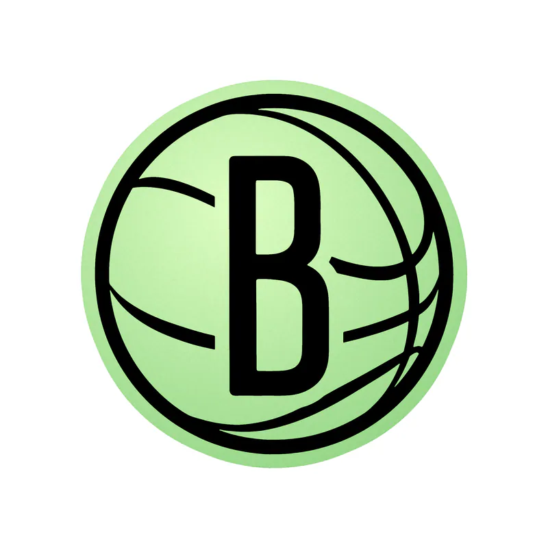 Brooklyn Nets - Basketball Hoop With Nets- Basketball With B- Glow in the Dark Vinyl Sticker - Custom Size