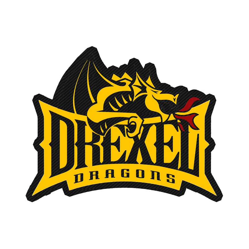 Drexel Dragons - Image 1 - Carbon Fiber Vinyl Decal - Custom Size