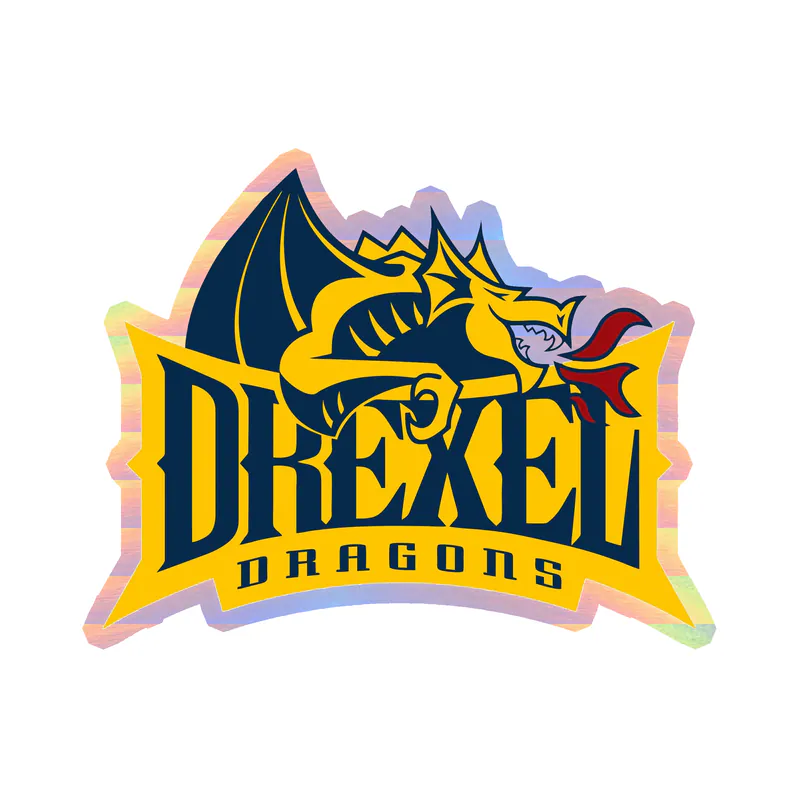 Drexel Dragons - Image 1 - Holographic Vinyl Decal - Custom Size