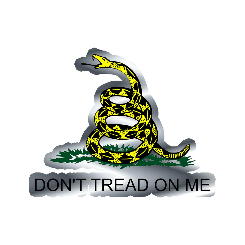 Don't Tread On Me Silver Chrome Vinyl Decal