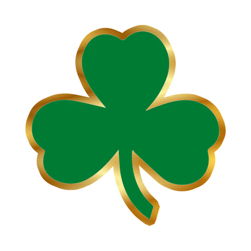 Boston Celtics -Clover - Gold Chrome Vinyl Sticker - Custom Size
