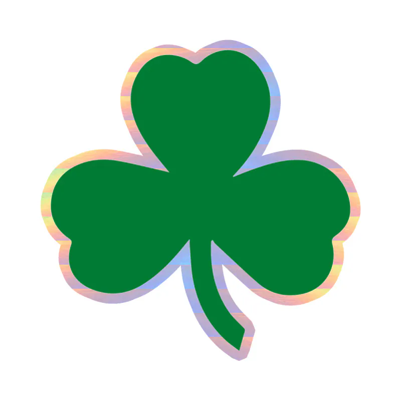 Boston Celtics -Clover - Holographic Vinyl Sticker - Custom Size