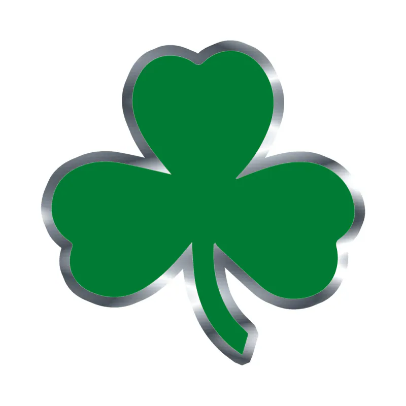 Boston Celtics -Clover - Silver Chrome Vinyl Sticker - Custom Size