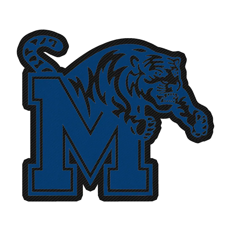Memphis Tigers University - Image 1 - Carbon Fiber Vinyl Sticker - Custom Size