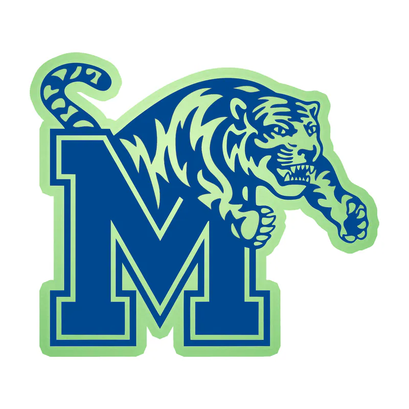 Memphis Tigers University - Image 1 - Glow in the Dark Vinyl Sticker - Custom Size
