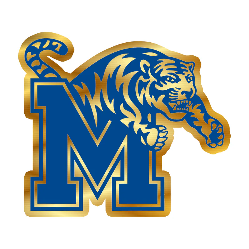 Memphis Tigers University - Image 1 - Gold Chrome Vinyl Sticker - Custom Size