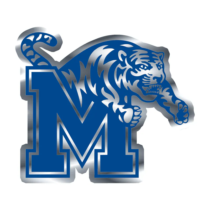 Memphis Tigers University - Image 1 - Silver Chrome Vinyl Sticker - Custom Size