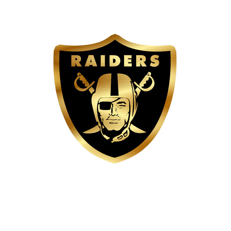 Las Vegas Raiders - Image 1 - Gold Chrome Vinyl Sticker - Custom Size
