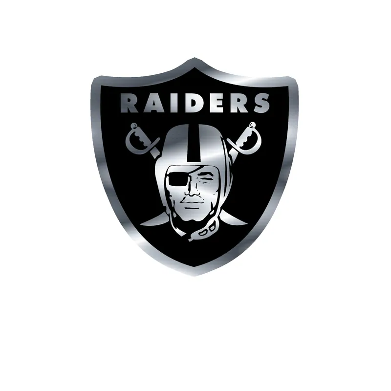 Las Vegas Raiders - Image 1 - Silver Chrome Vinyl Sticker - Custom Size