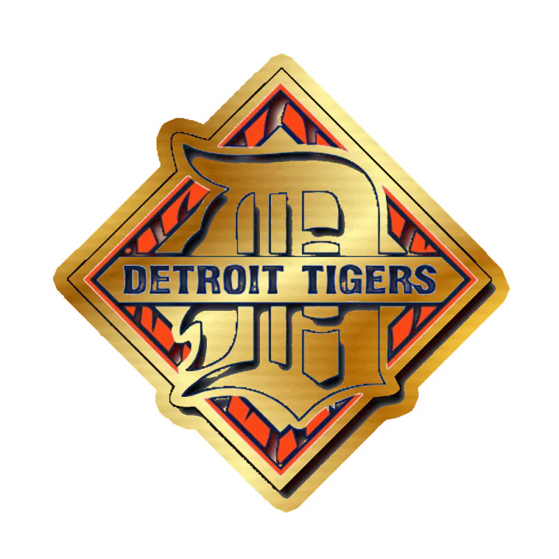 Detroit Tigers - Plate - Gold Chrome Vinyl Sticker - Custom Size