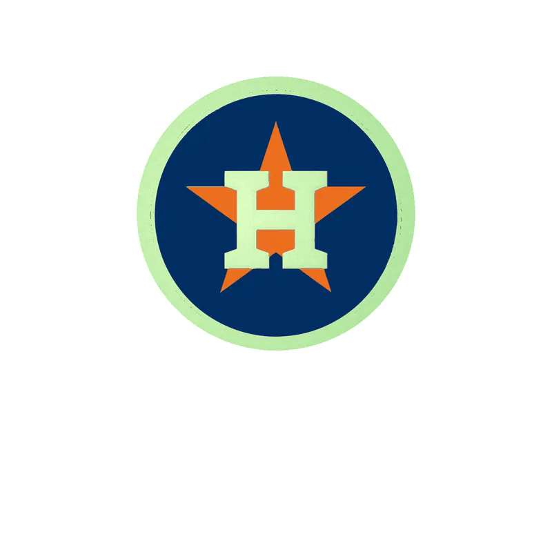 Houston Astros - Blue Circle - Glow in the Dark Vinyl Sticker - Custom Size