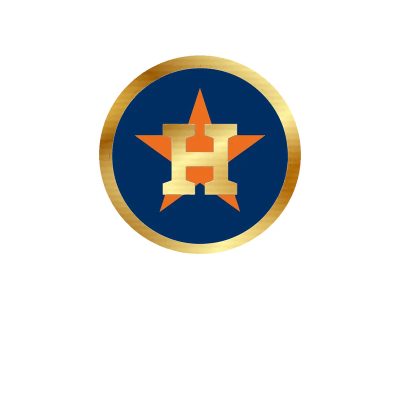 Houston Astros - Blue Circle - Gold Chrome Vinyl Sticker - Custom Size