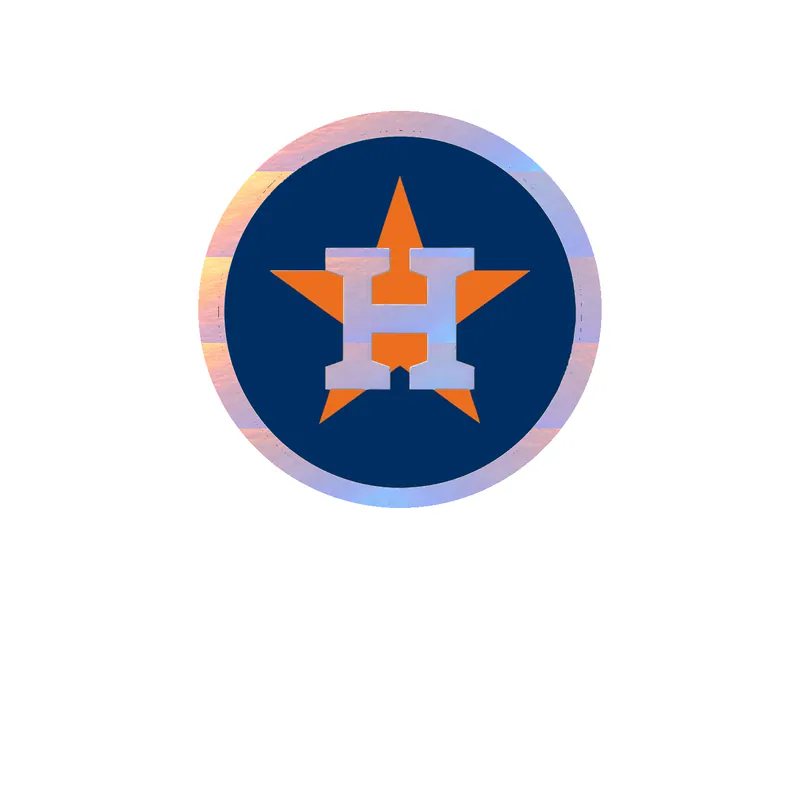 Houston Astros - Blue Circle - Holographic Vinyl Sticker - Custom Size