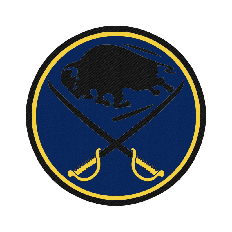 Buffalo Sabres - Blue Circle - Carbon Fiber Vinyl Sticker - Custom Size