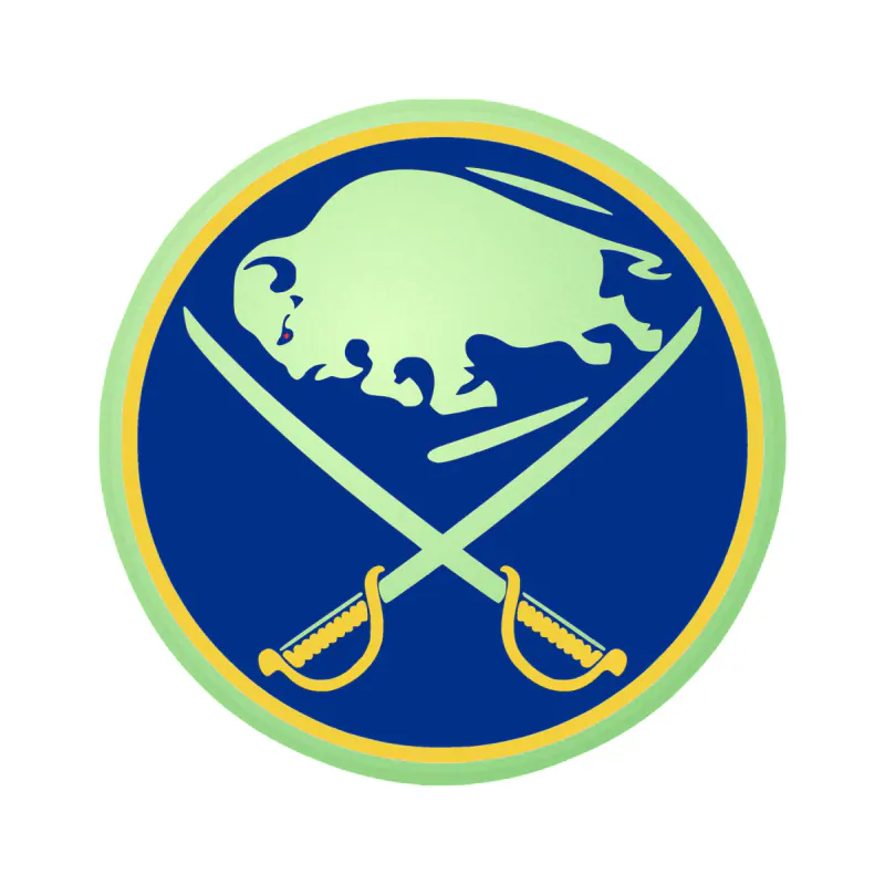 Buffalo Sabres - Blue Circle - Glow in the Dark Vinyl Sticker - Custom Size