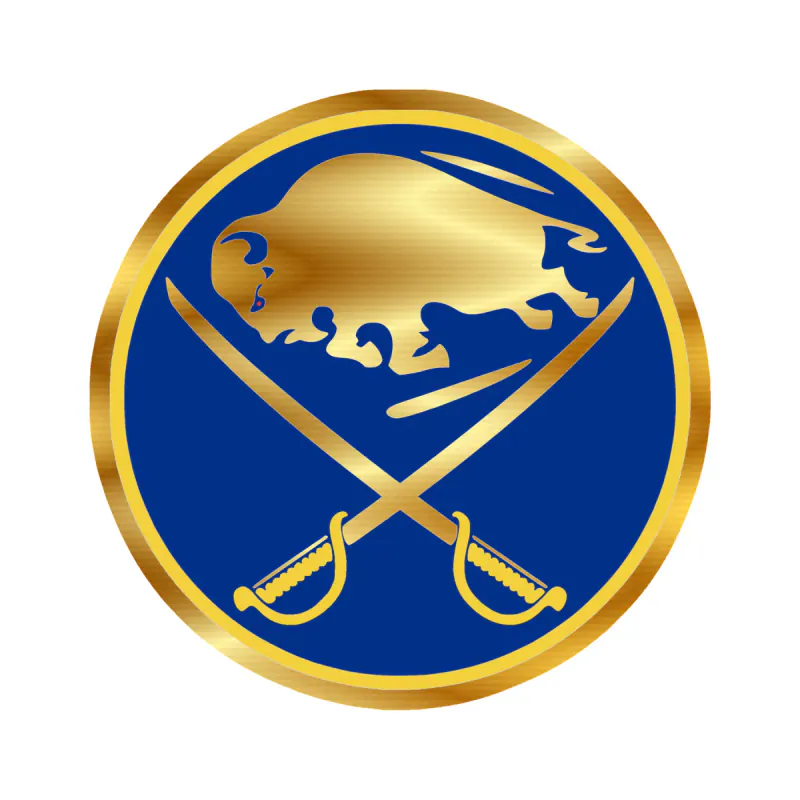 Buffalo Sabres - Blue Circle - Gold Chrome Vinyl Sticker - Custom Size