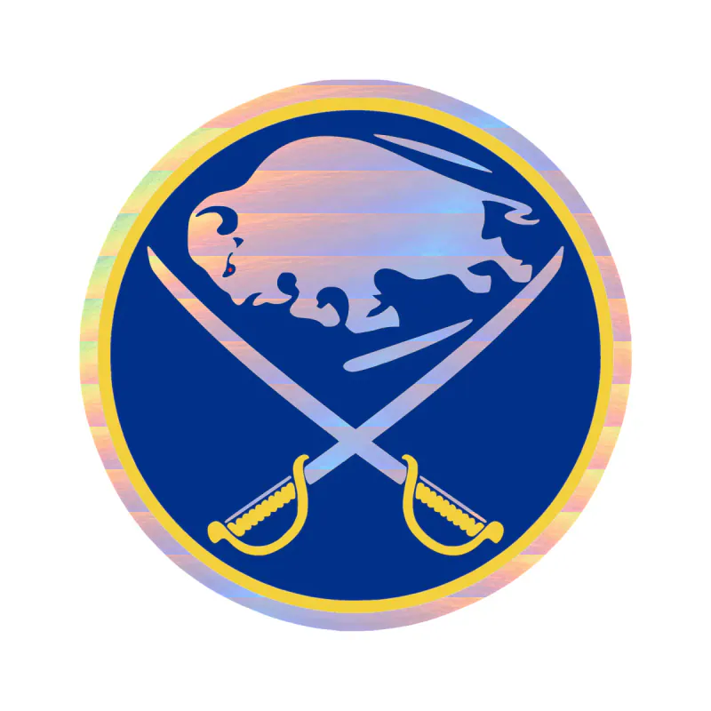 Buffalo Sabres - Blue Circle - Holographic Vinyl Sticker - Custom Size