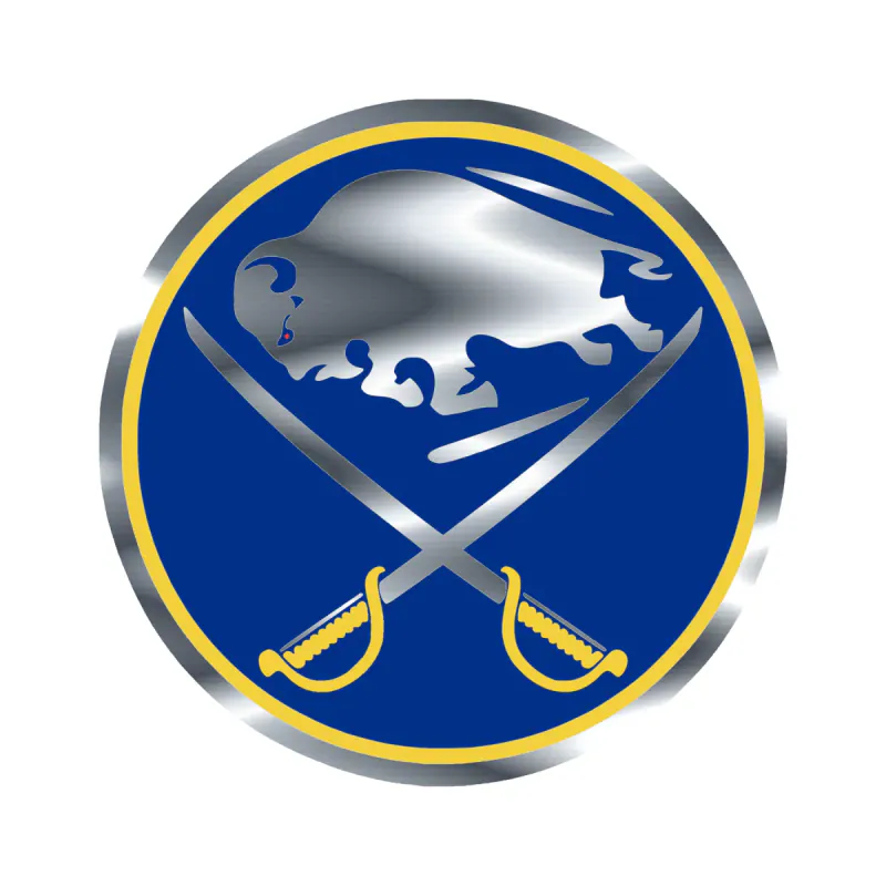 Buffalo Sabres - Blue Circle - Silver Chrome Vinyl Sticker - Custom Size