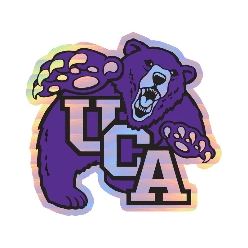 Central Arkansas Bears - Image 1 - Holographic Vinyl Decal - Custom Size