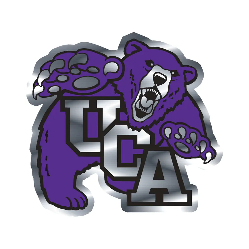 Central Arkansas Bears - Image 1 - Silver Chrome Vinyl Decal - Custom Size