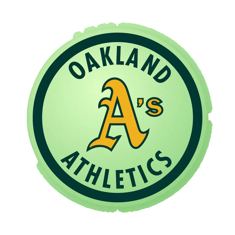 Oakland Athletics - White Circle With Name - Glow in the Dark Vinyl Sticker - Custom Size