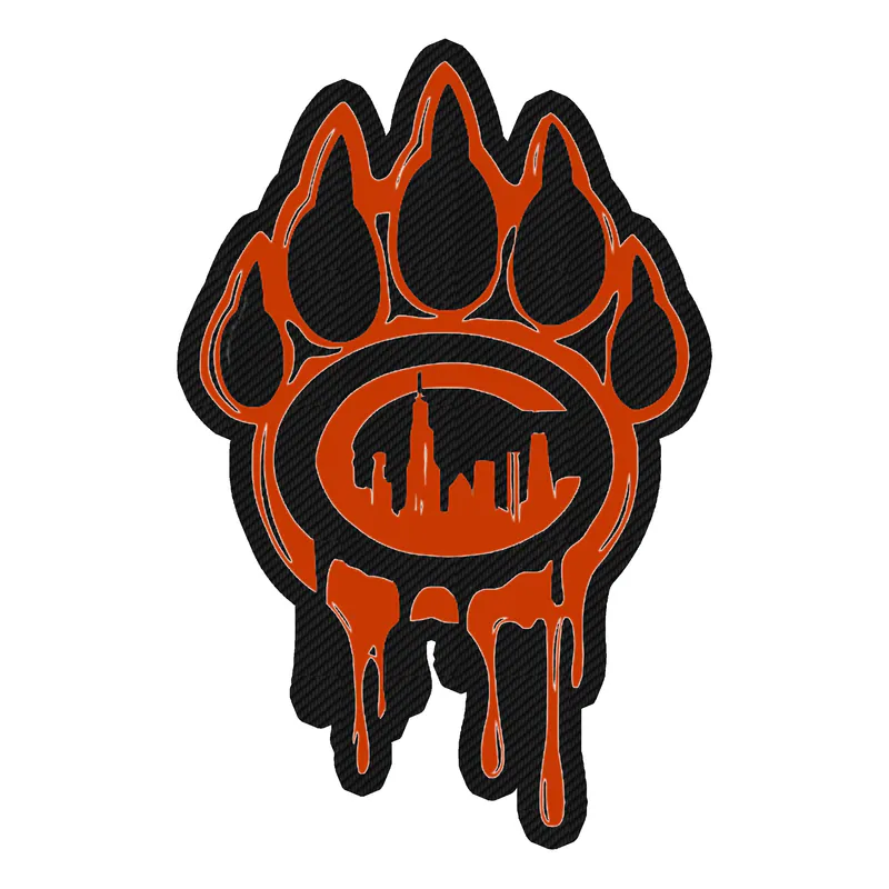 Chicago Bears - Bear Head - Image 2 - Carbon Fiber Vinyl Sticker - Custom Size