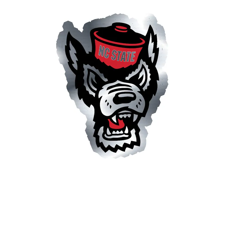 NC State Wolfpack - Image 3 - Silver Chrome Vinyl Decal - Custom Size