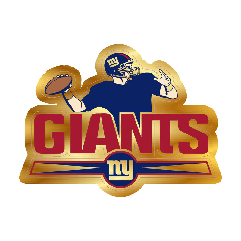 New York Giants - Football Player - Gold Chrome Vinyl Sticker - Custom Size