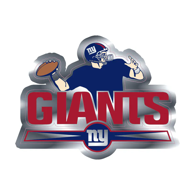 New York Giants - Football Player - Silver Chrome Vinyl Sticker - Custom Size