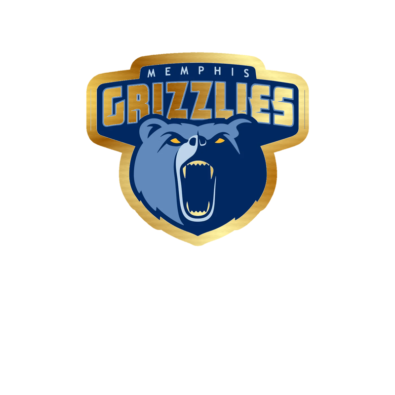 Memphis Grizzlies - Image 2 - Gold Chrome Vinyl Sticker - Custom Size