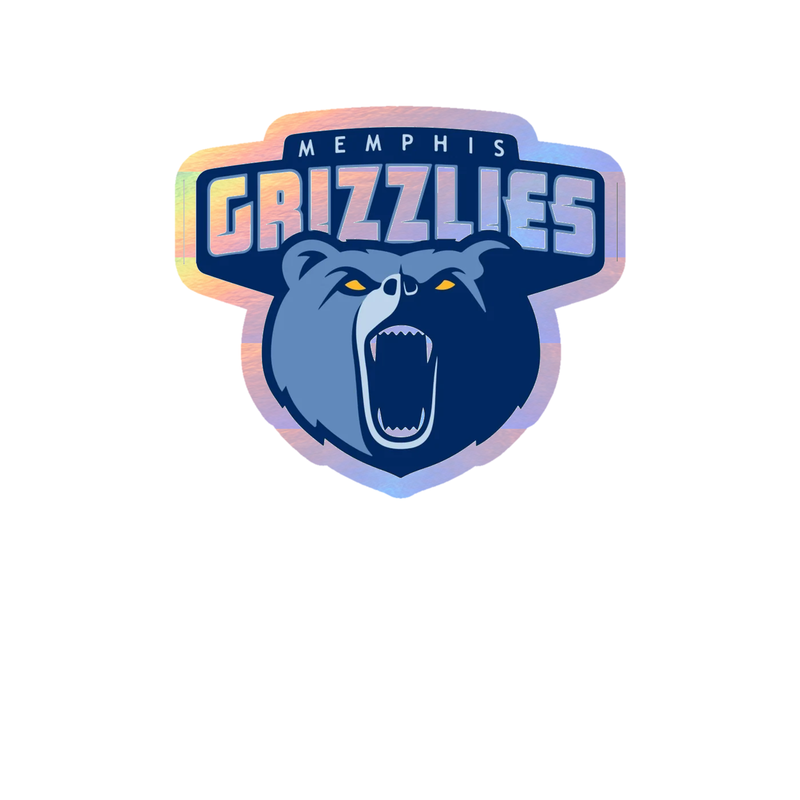 Memphis Grizzlies - Image 2 - Holographic Vinyl Sticker - Custom Size