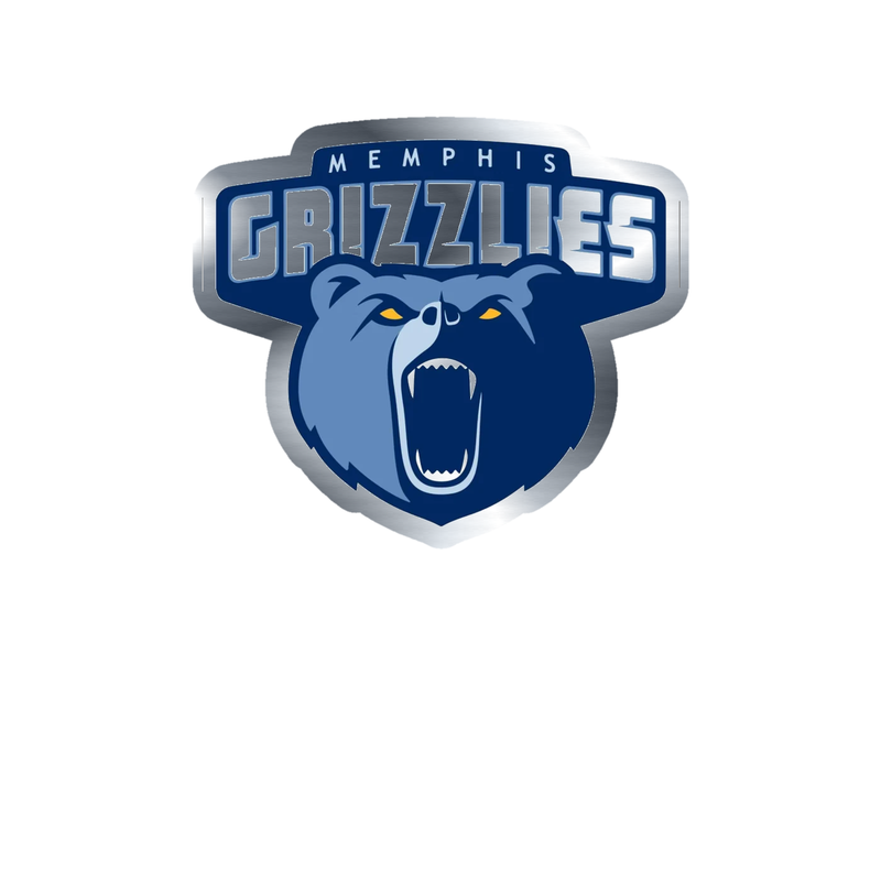 Memphis Grizzlies - Image 2 - Silver Chrome Vinyl Sticker - Custom Size