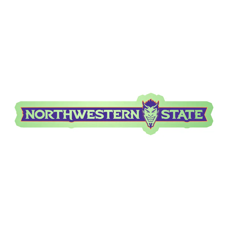 Northwestern State - Name With Head - Glow in the Dark Vinyl Decal - Custom Size