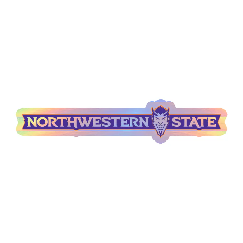 Northwestern State - Name With Head - Holographic Vinyl Decal - Custom Size