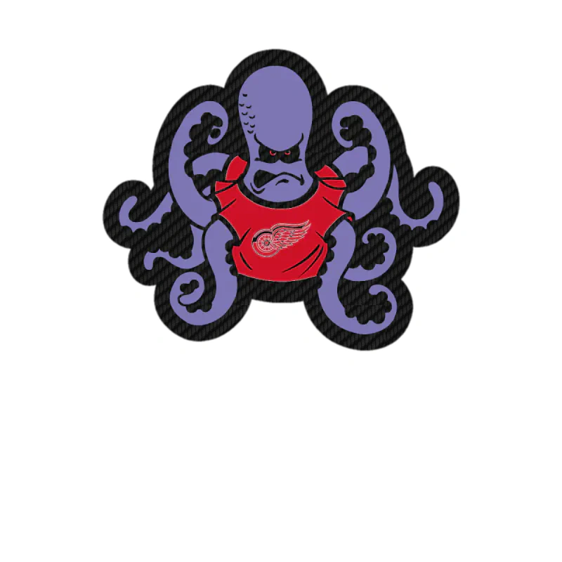 Detroit Red Wings - Octopus - Carbon Fiber Vinyl Sticker - Custom Size