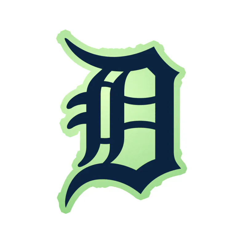 Detroit Tigers - Blue D - Glow in the Dark Vinyl Sticker - Custom Size