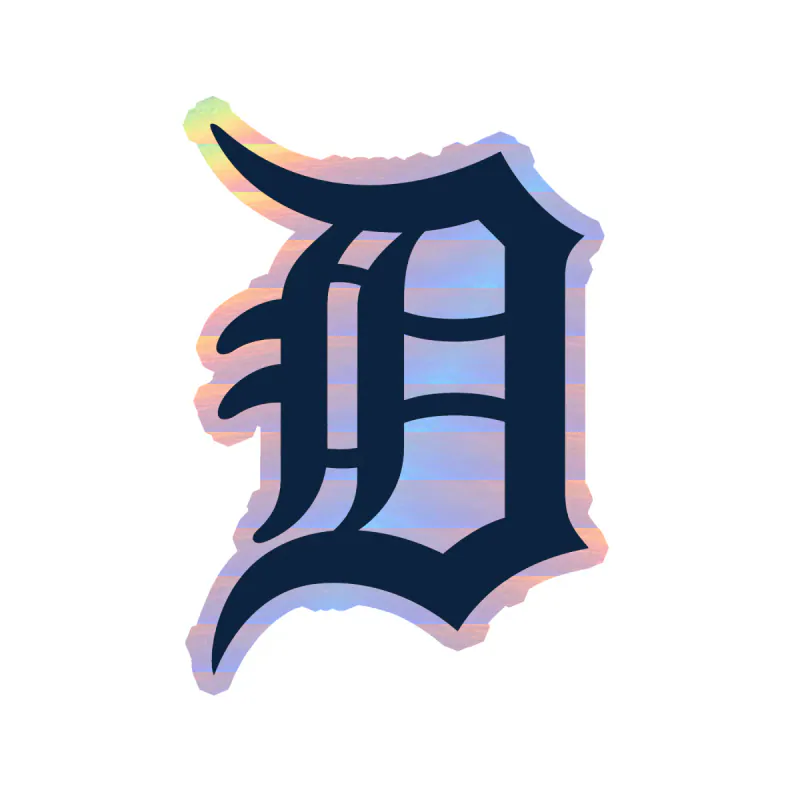 Detroit Tigers - Blue D - Holographic Vinyl Sticker - Custom Size