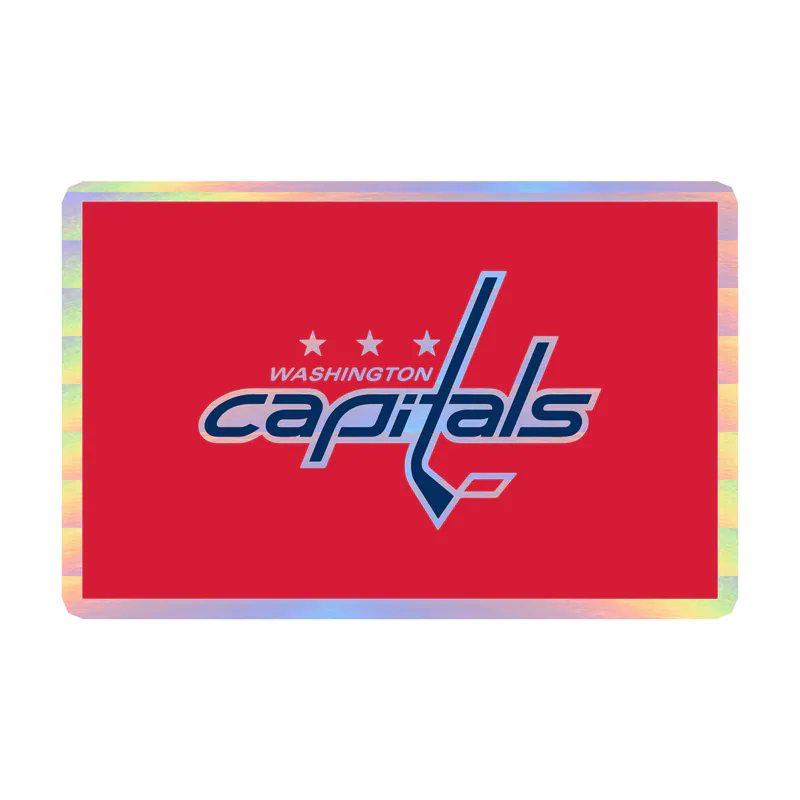 Washington Capitals - Red Rectangle With Name - Holographic Vinyl Sticker - Custom Size